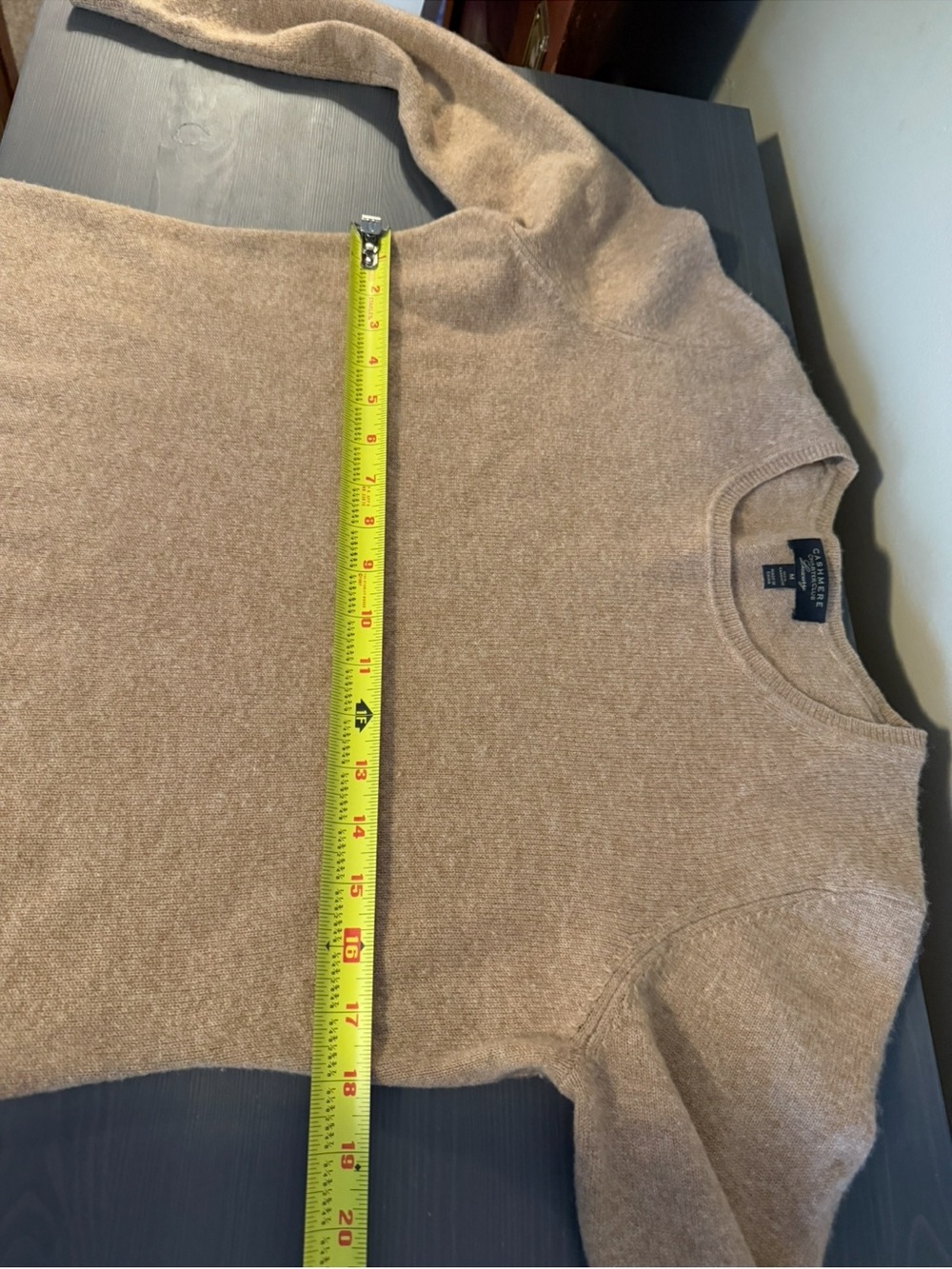 Charter Club Cashmere Classic Camel Crewneck Sweater - Picture 5 of 6